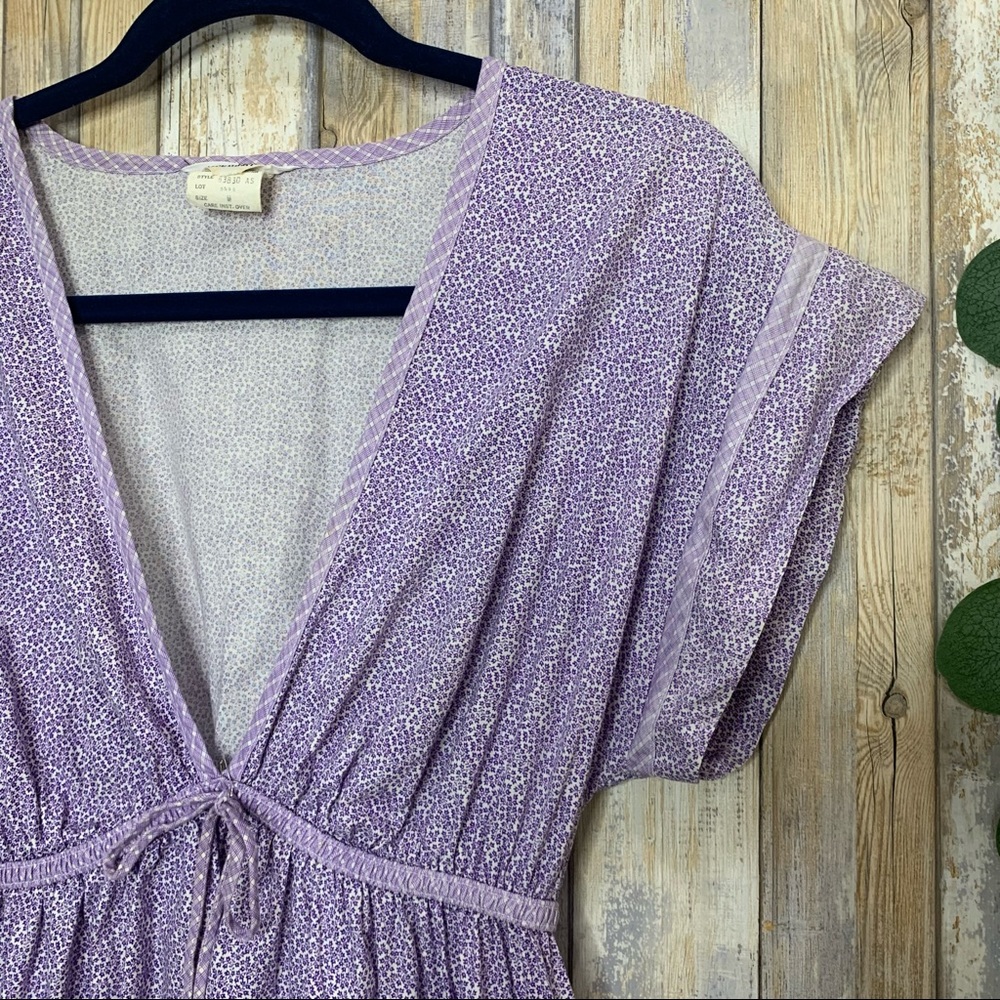VTG Gilligan & O’Malley CottageCore Maxi Purple Floral Pattern Dress